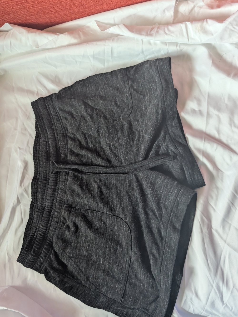 Women's Charcoal Athletic Shorts with Drawstring Waist